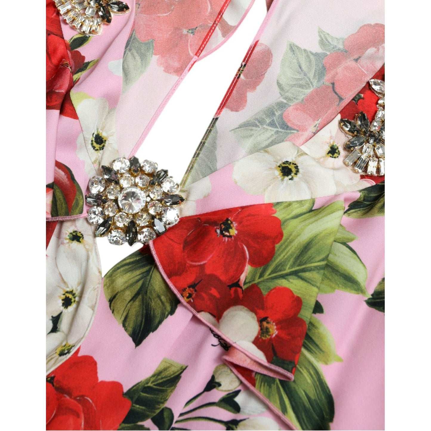 Dolce & Gabbana Multicolor Floral Crystal Embellished A-line Dress DR281066-42