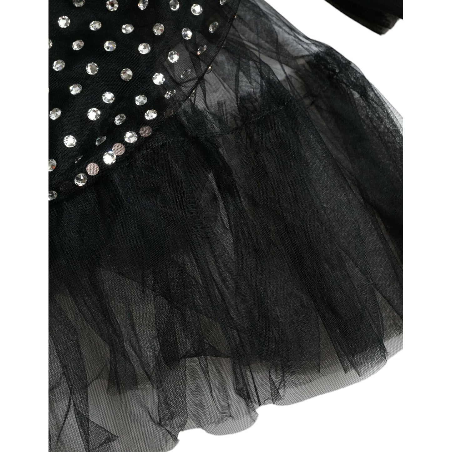 Dolce & Gabbana Black Crystal Embellished A-line Gown Dress DR281081-44