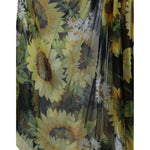 Dolce & Gabbana Black Sunflower A-line Pleated Maxi Dress DR281096-40