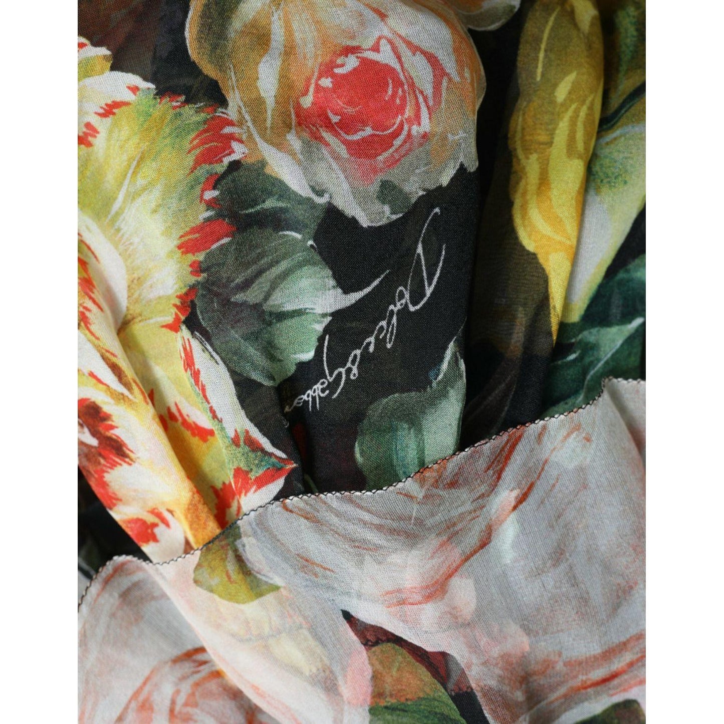 Dolce & Gabbana Multicolor Floral Chiffon Tiered Maxi Dress DR281071-40