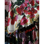 Dolce & Gabbana Multicolor Floral Print Silk Twill Gown Dress DR281099-40