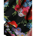 Dolce & Gabbana Multicolor Floral Print Silk Twill Gown Dress DR281099-40