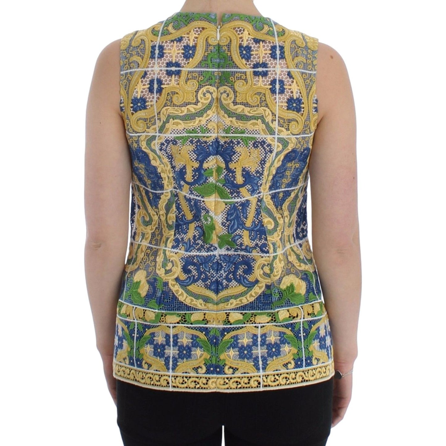 Dolce & Gabbana Multicolor Majolica Embroidered Sweater