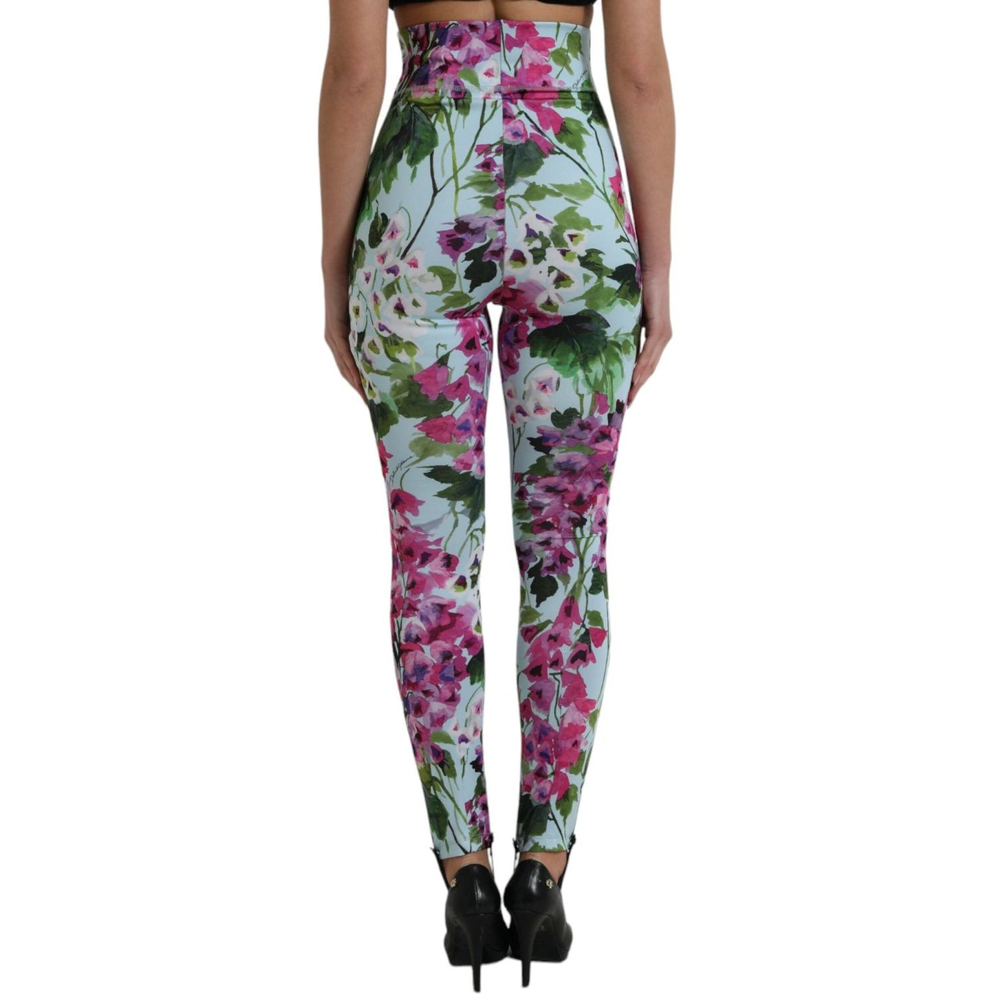 Dolce & Gabbana Multicolor Floral High Waist Leggings Pants PAN74992-40