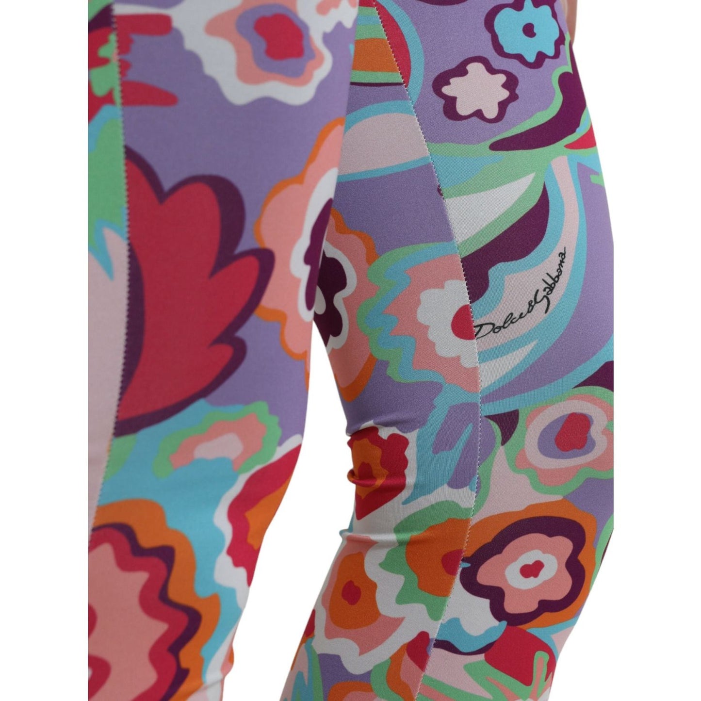 Dolce & Gabbana Multicolor Floral High Waist Leggings Pants PAN74995-40