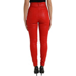 Dolce & Gabbana Red Cotton High Waist Skinny Denim Jeans PAN75009-40