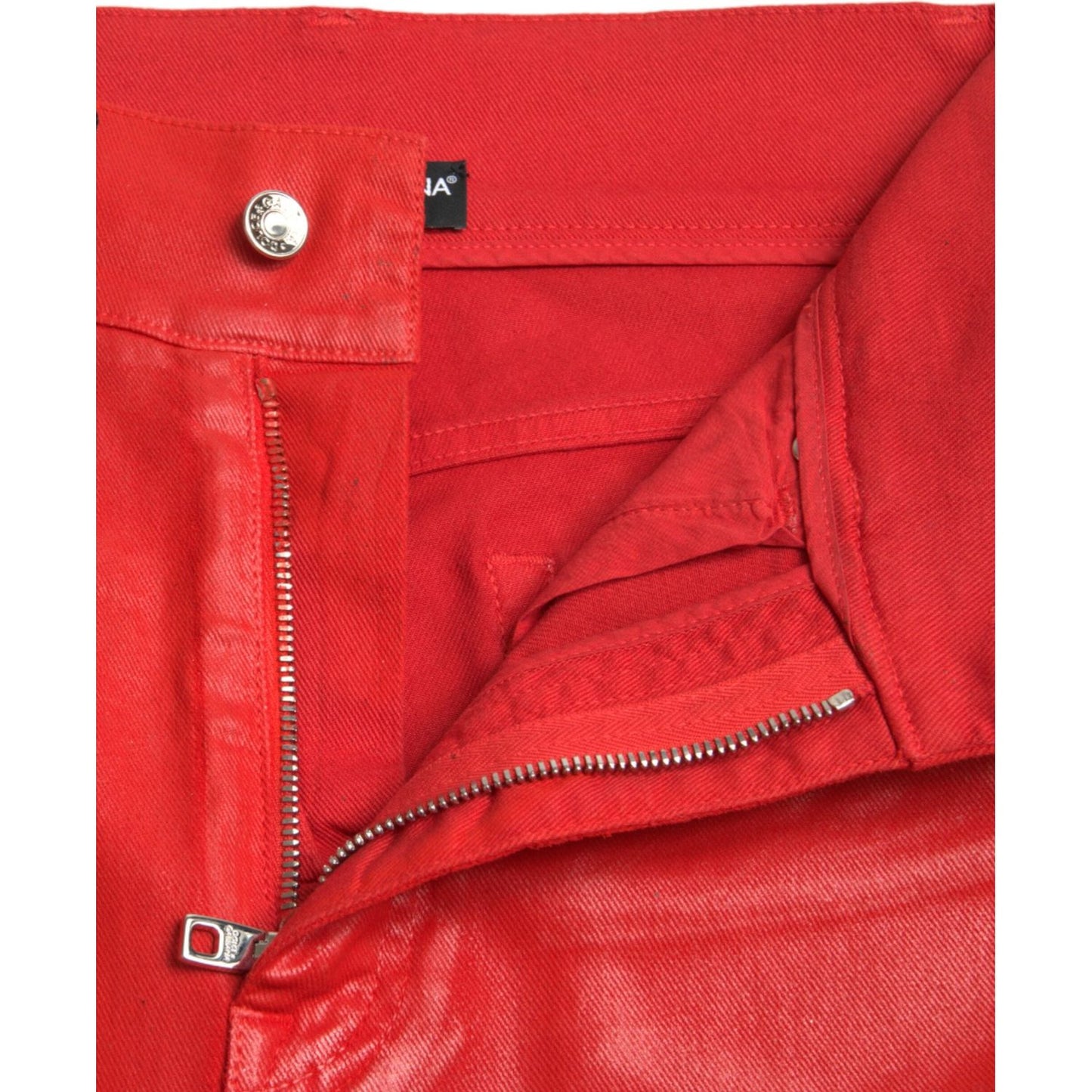 Dolce & Gabbana Red Cotton High Waist Skinny Denim Jeans PAN75009-40