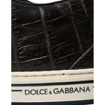 Dolce & Gabbana Brown Croc Exotic Leather Men Casual Sneakers Shoes MV5413-39