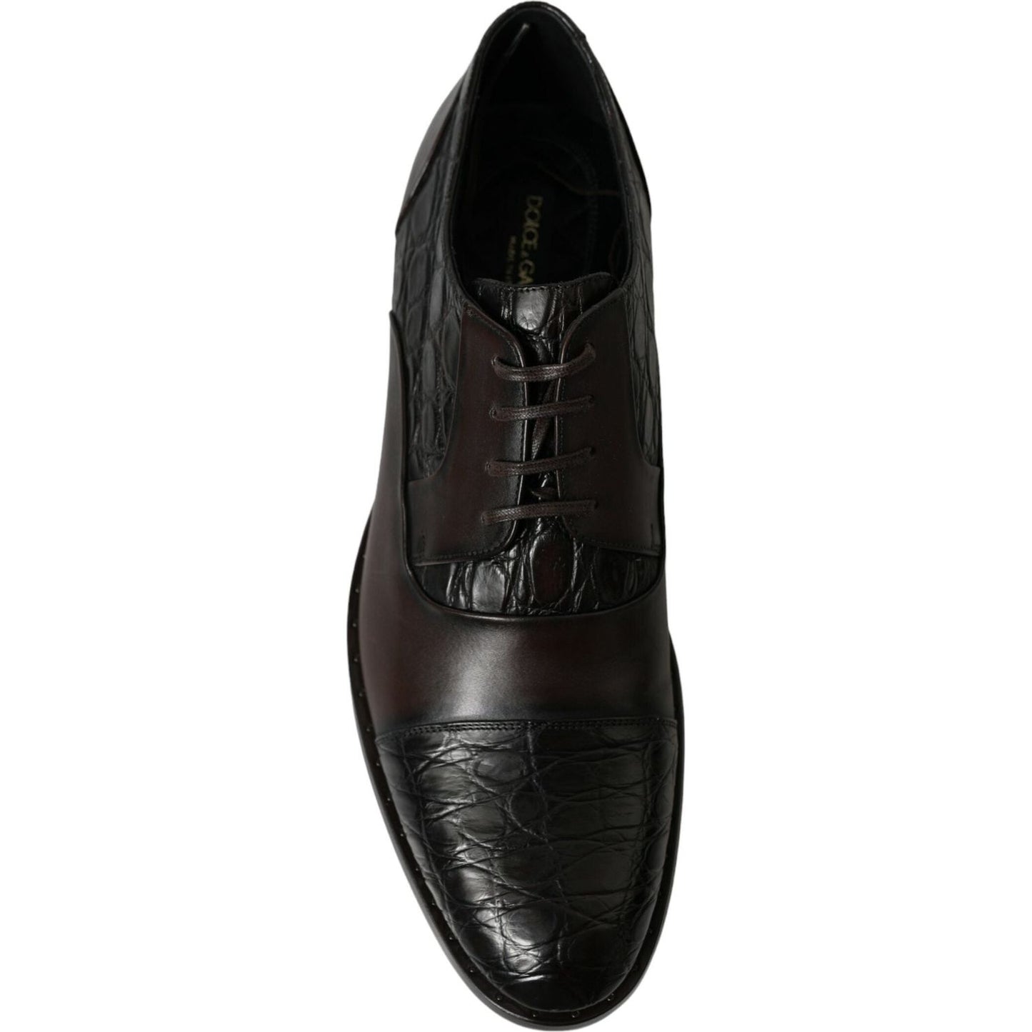 Dolce & Gabbana Brown Exotic Leather Formal Men Dress Shoes