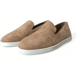Dolce & Gabbana Beige Suede Caiman Men Loafers Slippers Shoes MV5418-39
