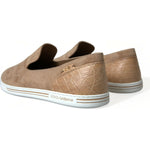 Dolce & Gabbana Beige Suede Caiman Men Loafers Slippers Shoes MV5418-39