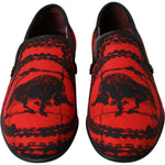 Dolce & Gabbana Red Black Torero Loafers Slippers Men Shoes MV5428-39