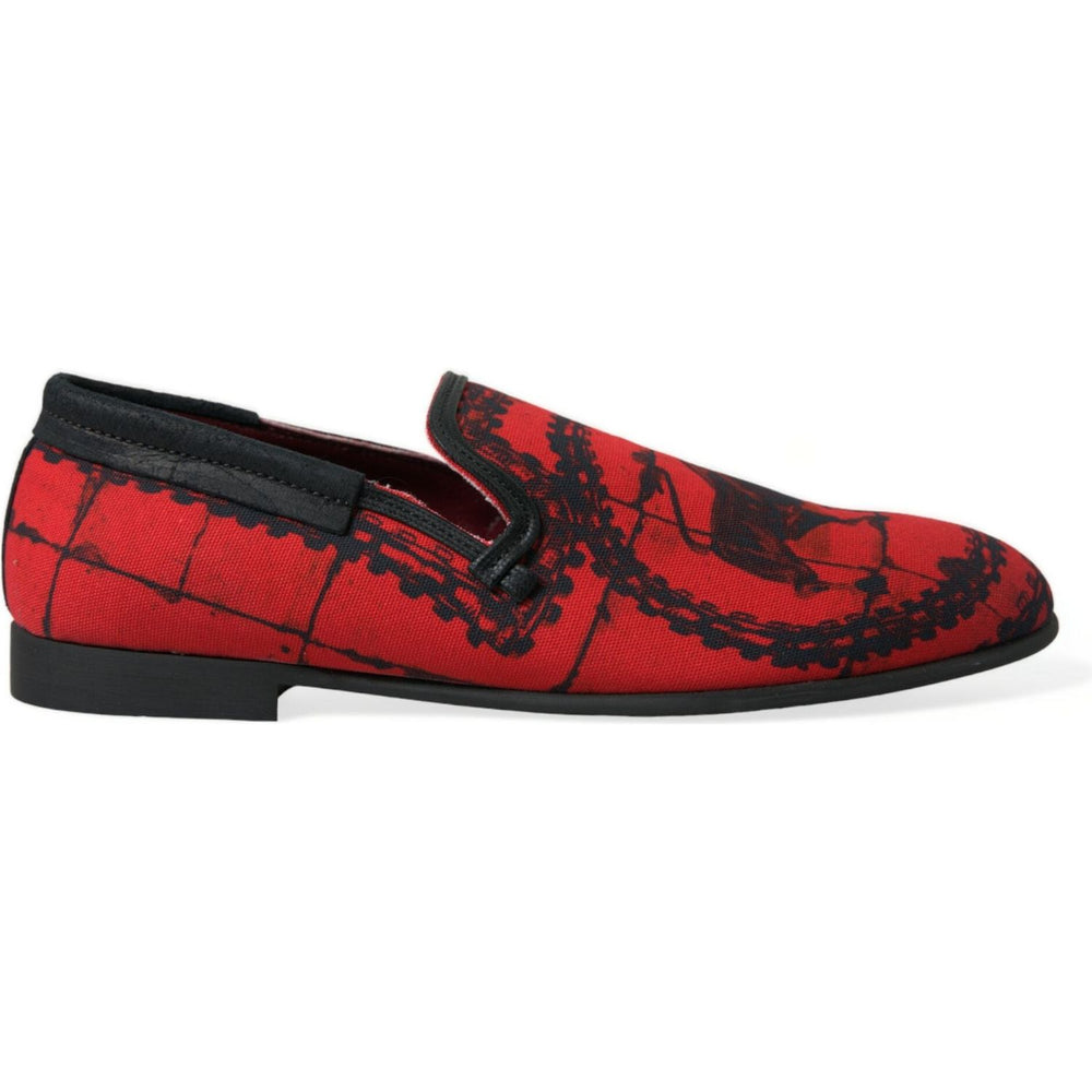 Dolce & Gabbana Red Black Torero Loafers Slippers Men Shoes MV5428-39