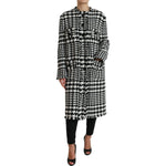 Dolce & Gabbana Black White Houndstooth Trench Coat Jacket JKT3697-40