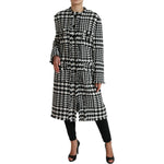 Dolce & Gabbana Black White Houndstooth Trench Coat Jacket JKT3697-40