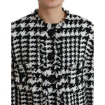 Dolce & Gabbana Black White Houndstooth Trench Coat Jacket JKT3697-40