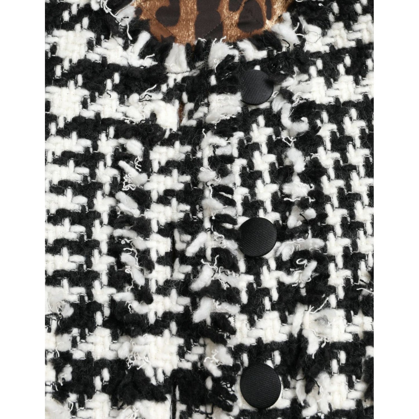 Dolce & Gabbana Black White Houndstooth Trench Coat Jacket JKT3697-40