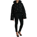 Dolce & Gabbana Black Embellished Quilted Shell Bomber Jacket JKT3711-42