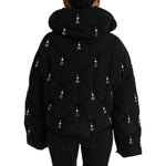 Dolce & Gabbana Black Embellished Quilted Shell Bomber Jacket JKT3711-42