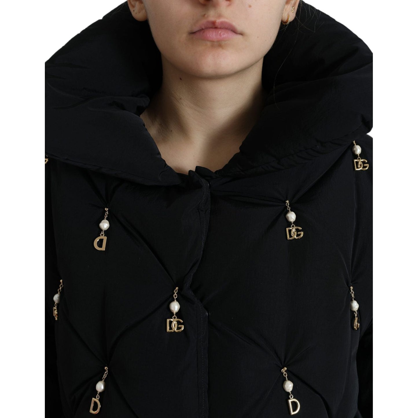 Dolce & Gabbana Black Embellished Quilted Shell Bomber Jacket JKT3711-42