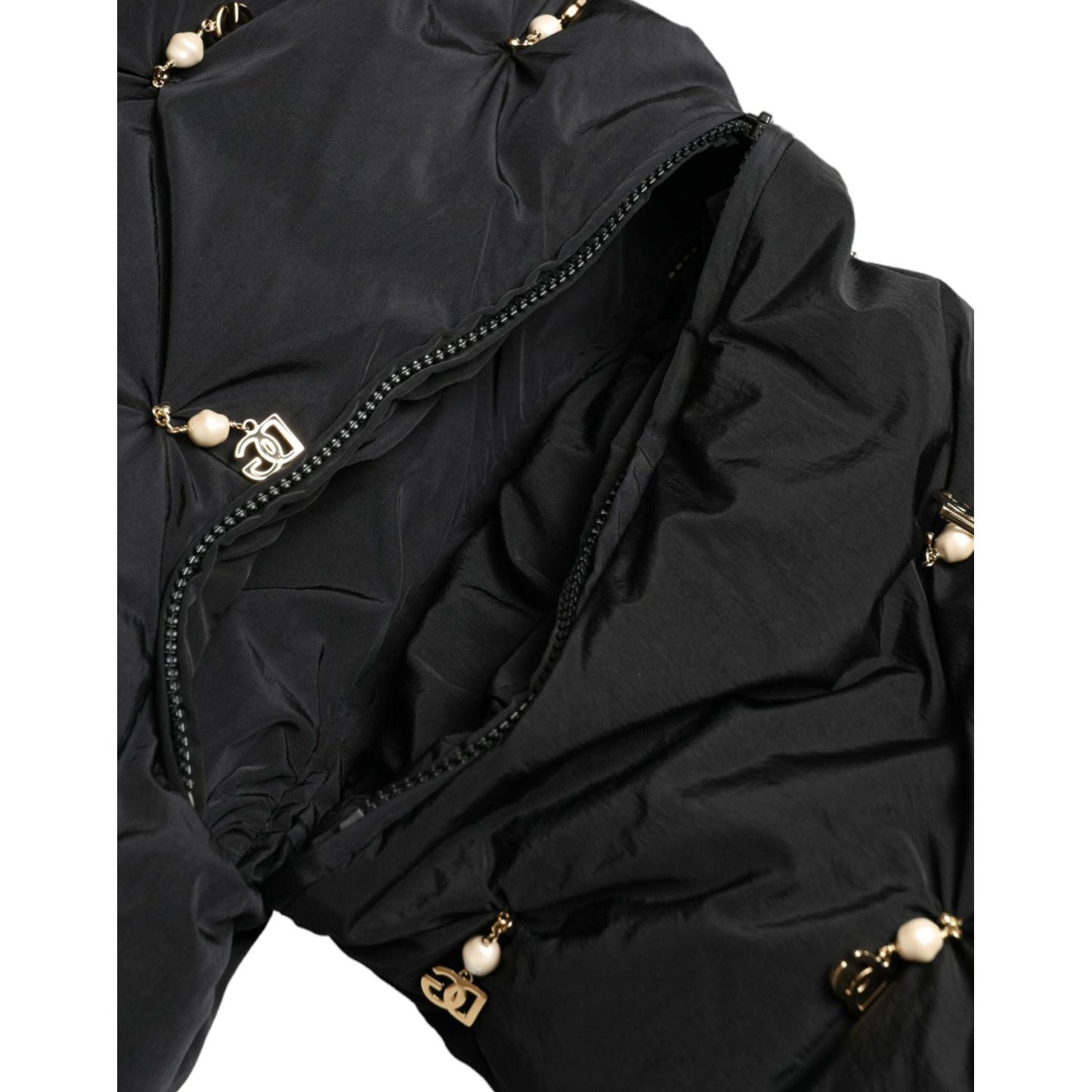 Dolce & Gabbana Black Embellished Quilted Shell Bomber Jacket JKT3711-42