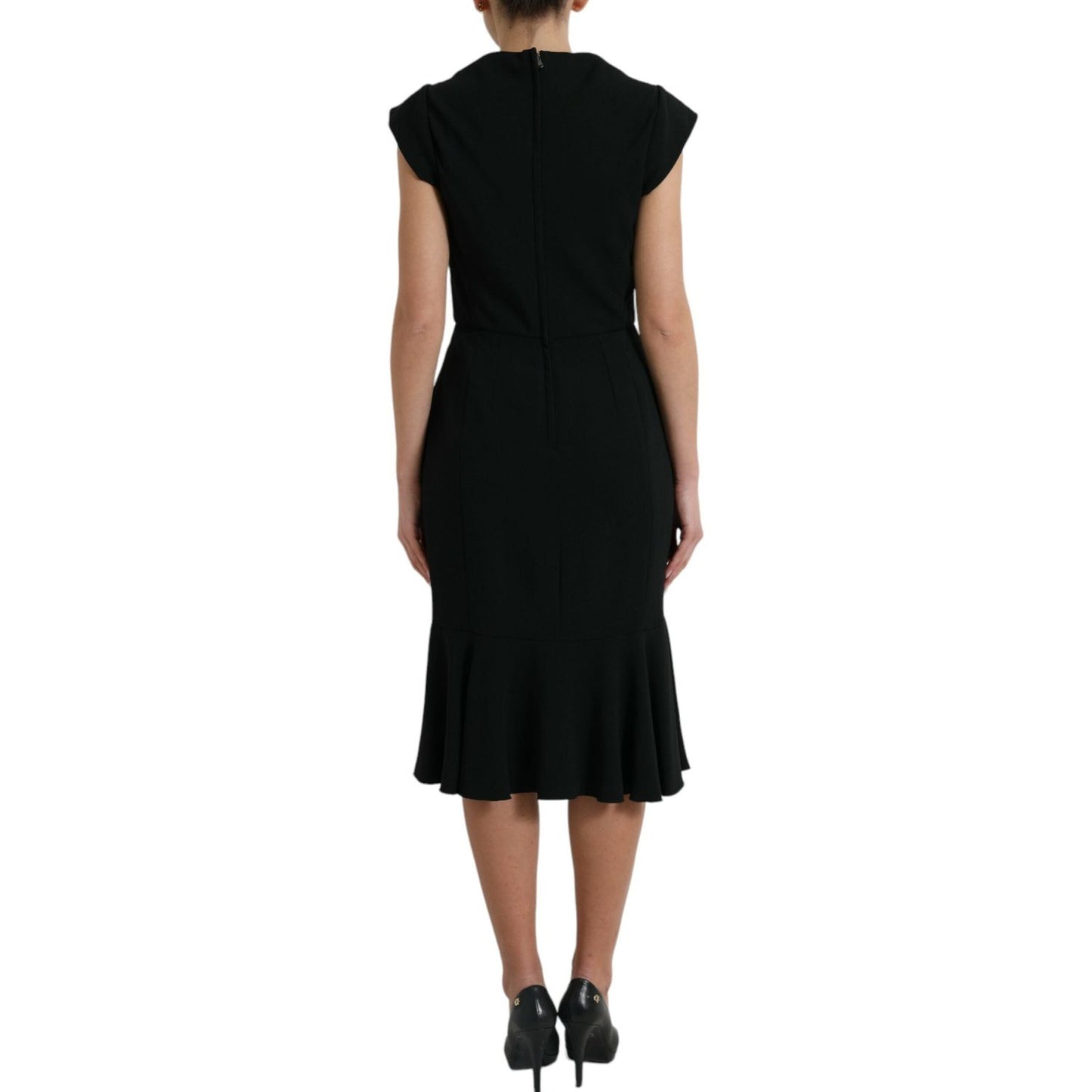 Dolce & Gabbana Black Cady Viscose Sleeveless Dress DR281055-46