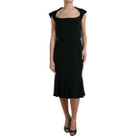 Dolce & Gabbana Black Cady Viscose Sleeveless Dress DR281055-46