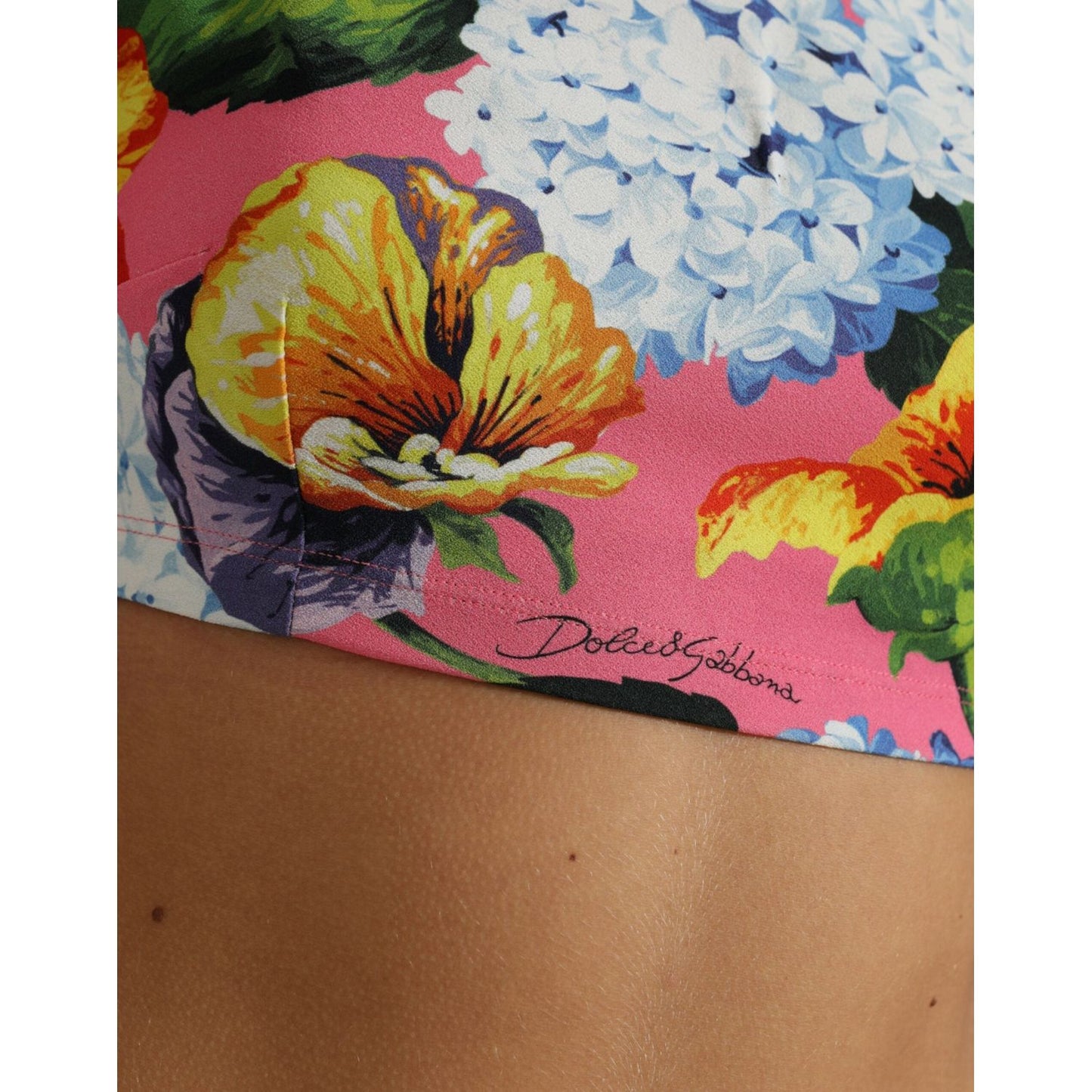 Dolce & Gabbana Multicolor Floral Long Sleeves Cropped Top TSH84275-40