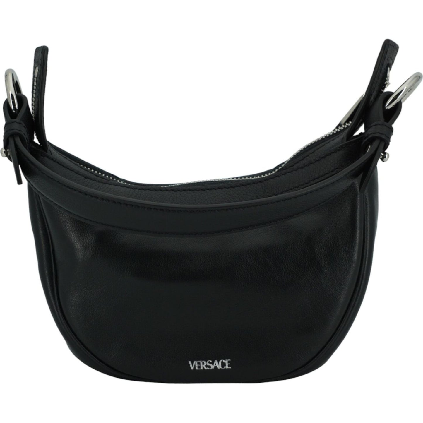 Versace Elegant Black Mini Hobo Shoulder Bag