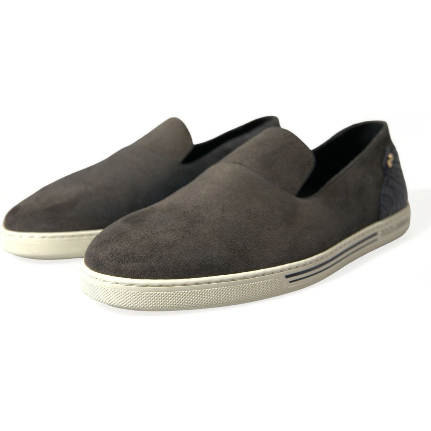 Dolce & Gabbana Blue Suede Caiman Men Loafers Slippers Shoes MV5352-41