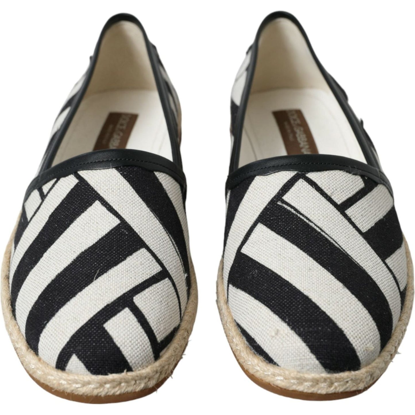 Dolce & Gabbana Beige Black Striped Canvas Espadrilles MONDELLO Shoes MV5395-42