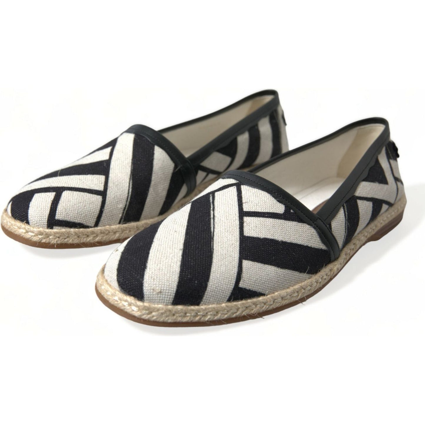 Dolce & Gabbana Beige Black Striped Canvas Espadrilles MONDELLO Shoes MV5395-42