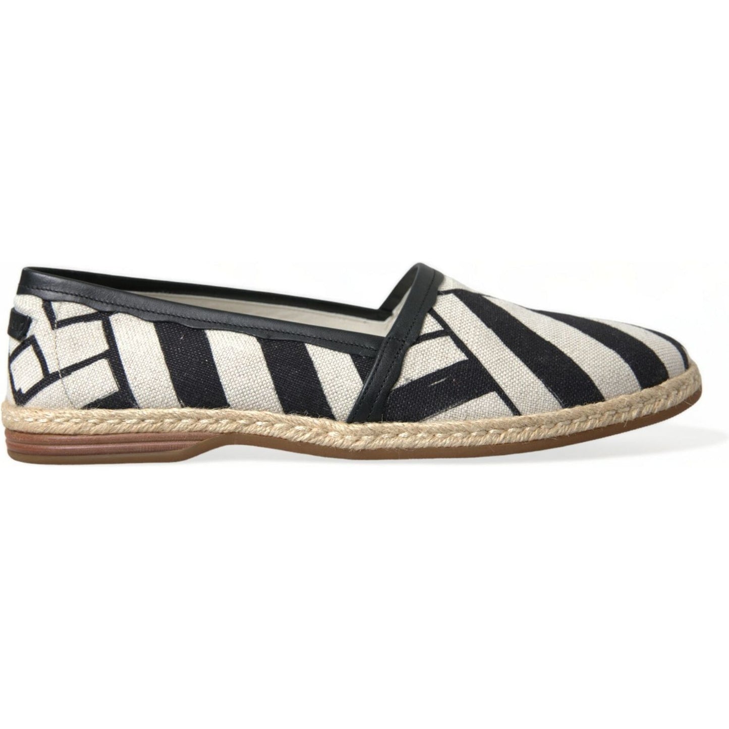 Dolce & Gabbana Beige Black Striped Canvas Espadrilles MONDELLO Shoes MV5395-42