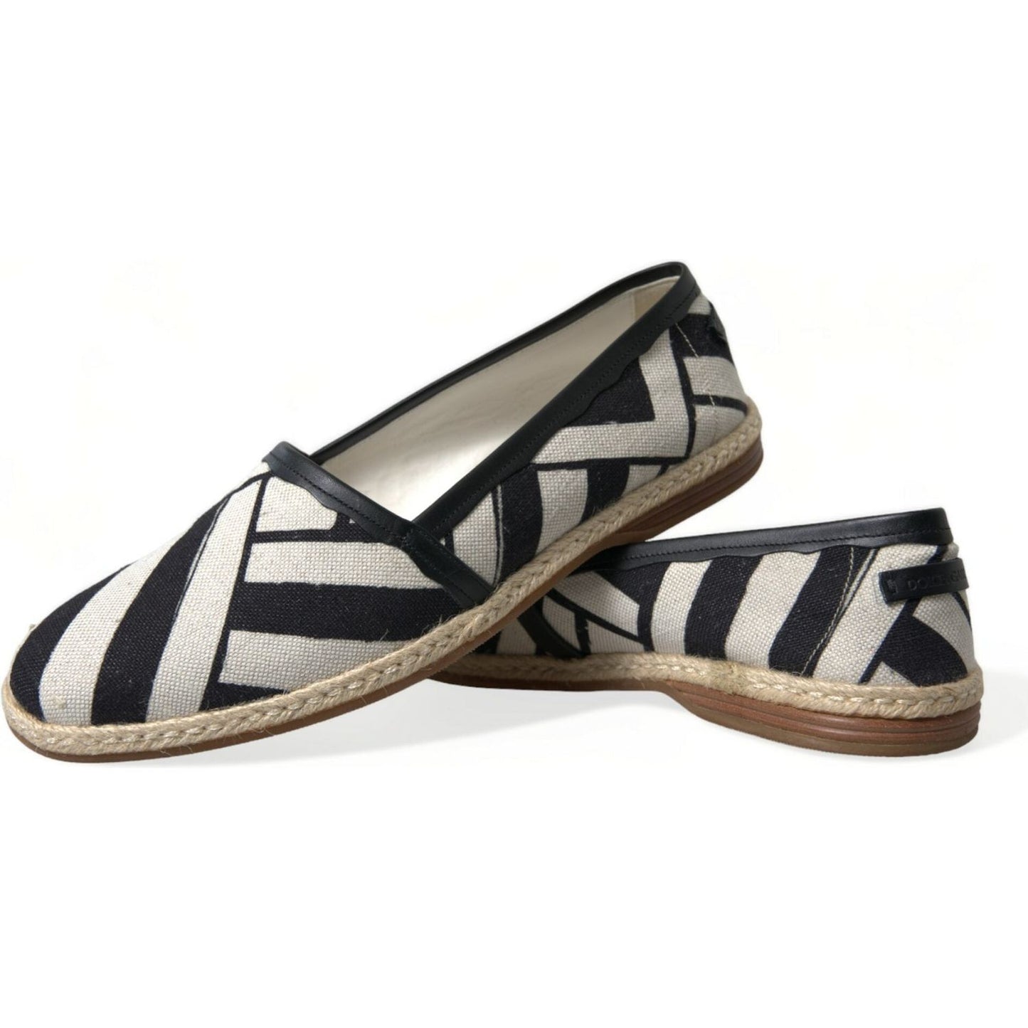 Dolce & Gabbana Beige Black Striped Canvas Espadrilles MONDELLO Shoes MV5395-42