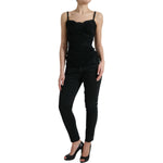 Dolce & Gabbana Black Silk Stretch Lace Sleeveless Tank Top TSH84278-40