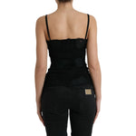 Dolce & Gabbana Black Silk Stretch Lace Sleeveless Tank Top TSH84278-40