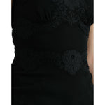 Dolce & Gabbana Black Silk Stretch Lace Sleeveless Tank Top TSH84278-40