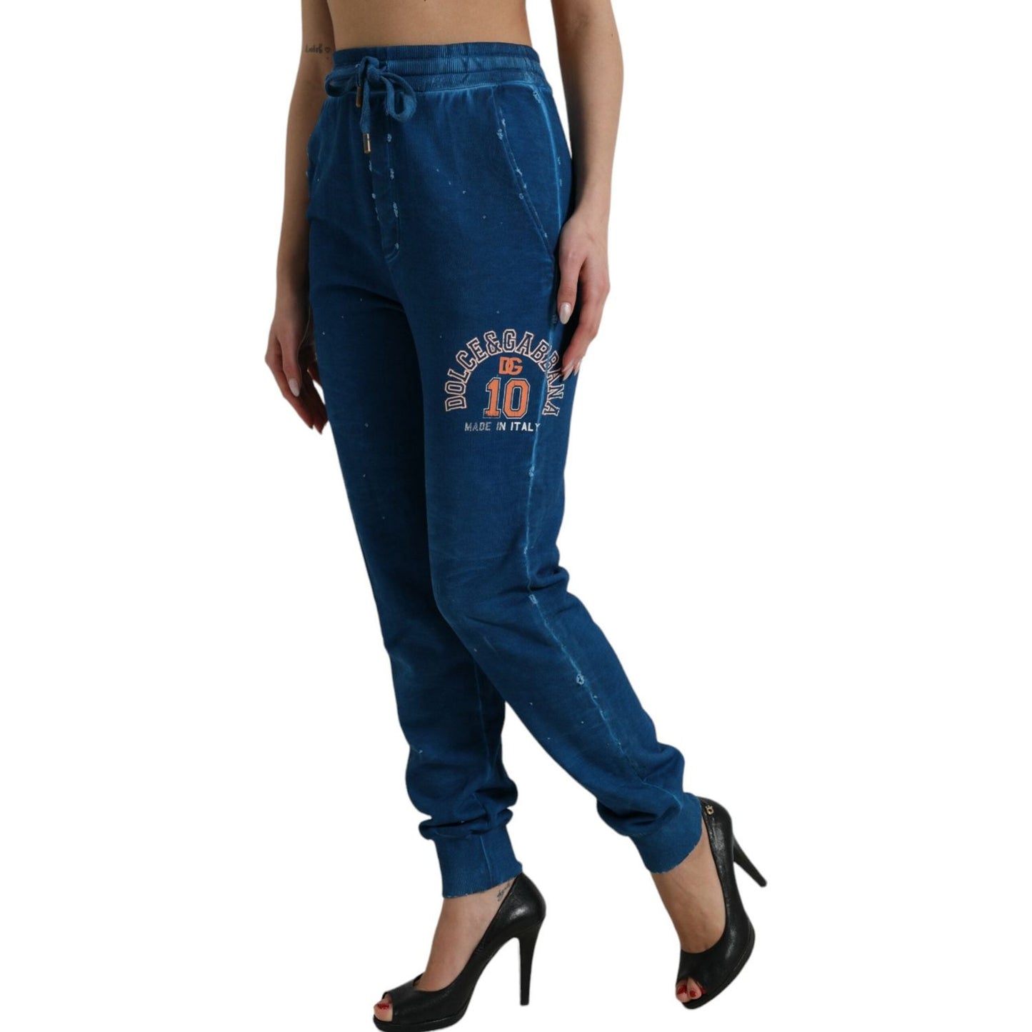 Dolce & Gabbana Blue Logo Cotton Jogger Sweatpants Pants PAN74944-40