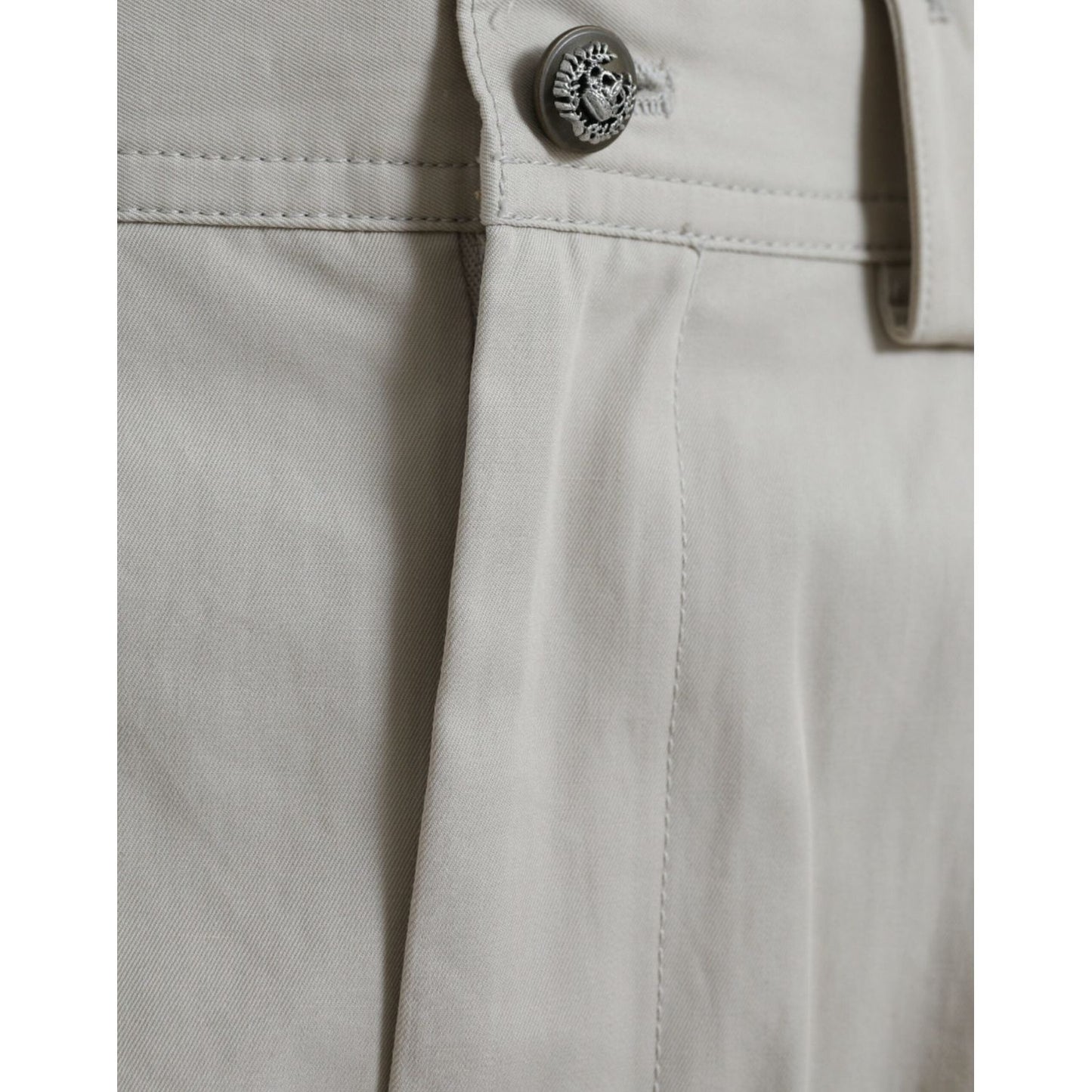 Dolce & Gabbana Beige Cotton High Waist Tapered Pants PAN75125-44