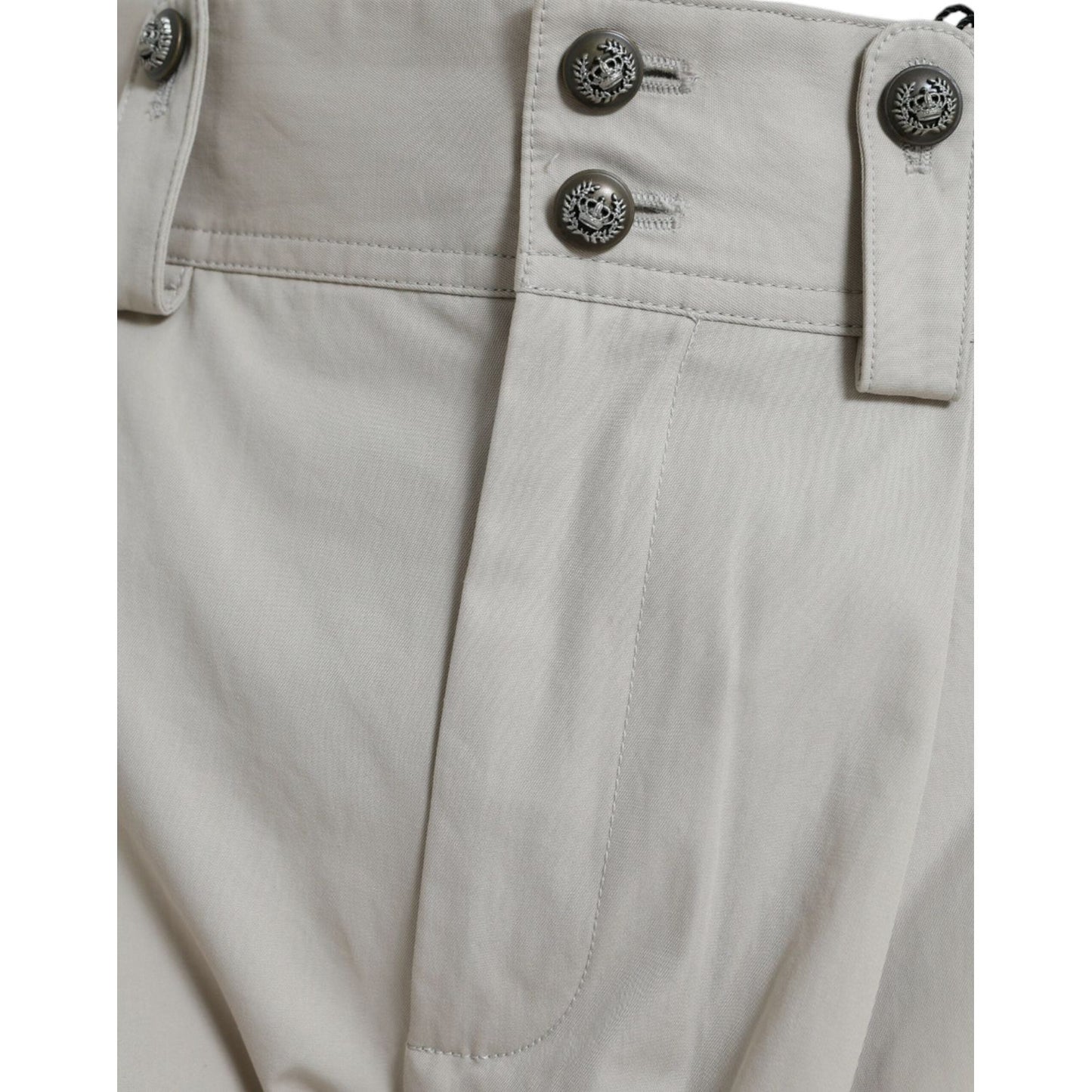 Dolce & Gabbana Beige Cotton High Waist Tapered Pants PAN75125-44