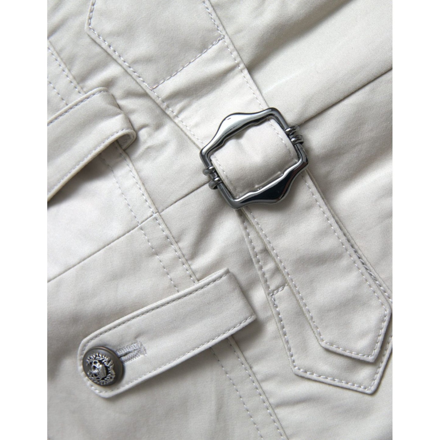 Dolce & Gabbana Beige Cotton High Waist Tapered Pants PAN75125-44
