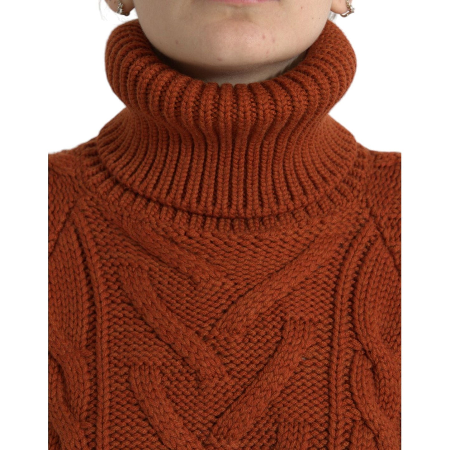 Dolce & Gabbana Brown Wool Knit Turtleneck Pullover Sweater TSH84323-38