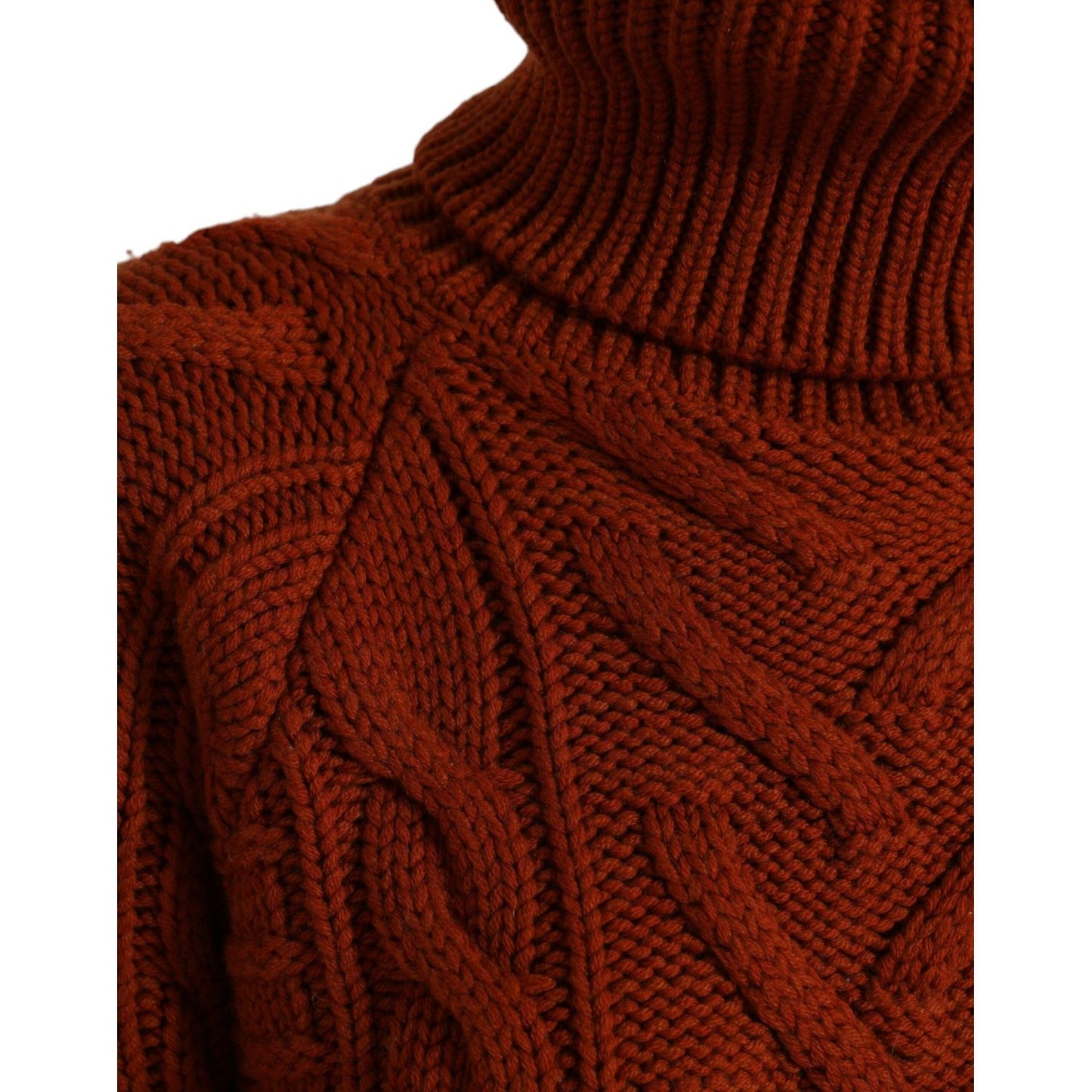 Dolce & Gabbana Brown Wool Knit Turtleneck Pullover Sweater TSH84323-38