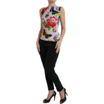 Dolce & Gabbana Multicolor Floral Padlock Butterfly Tank Top TSH84330-38
