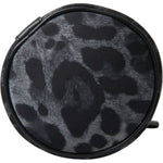 Dolce & Gabbana Black Leopard Round Slim Tote Bottle Cage Bag BAG1352