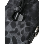 Dolce & Gabbana Black Leopard Round Slim Tote Bottle Cage Bag BAG1352