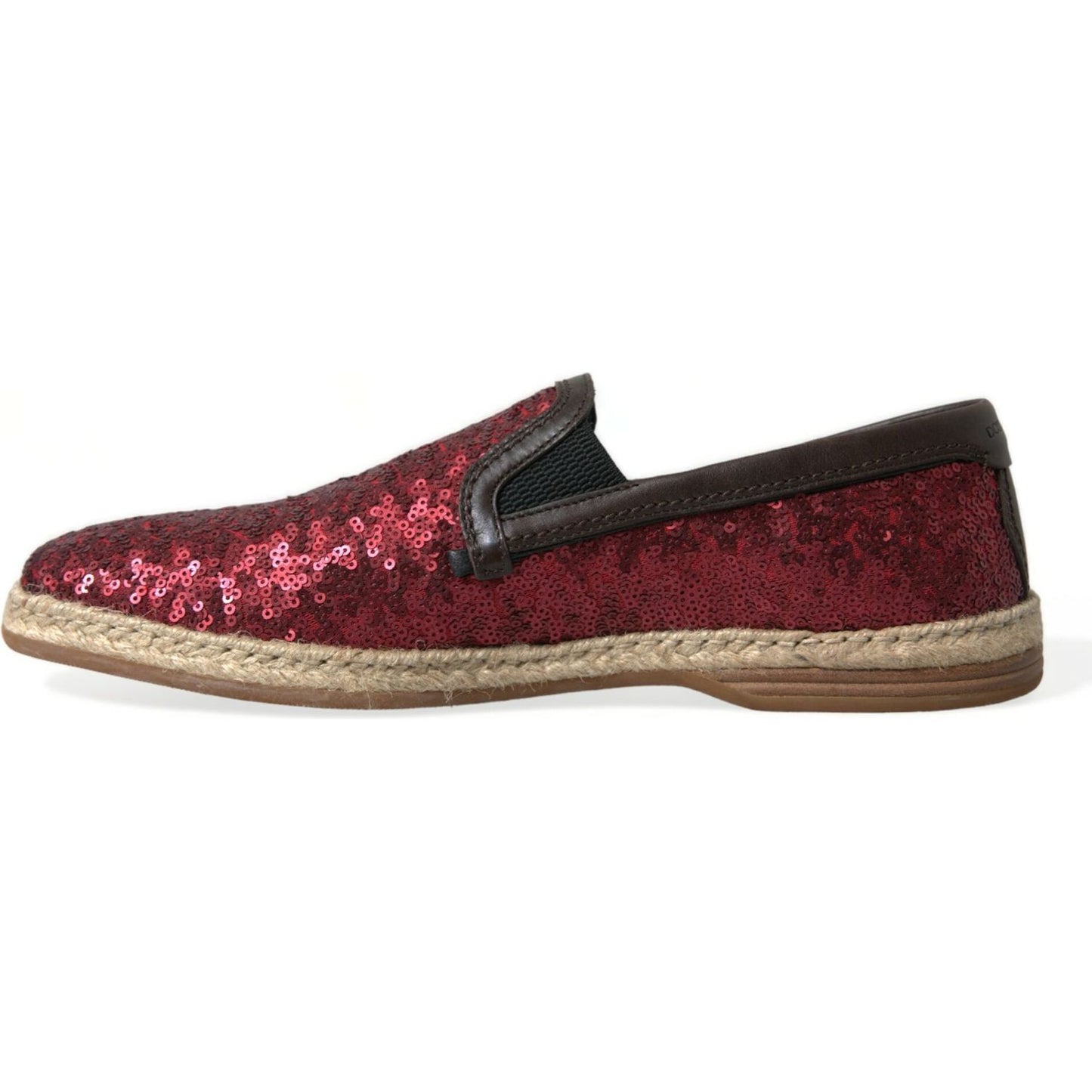 Dolce & Gabbana Red Sequined Loafers Slippers Men Shoes MV5429-44