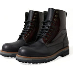Dolce & Gabbana Black Leather Military Combat Boots Shoes MV5539-41.5