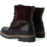 Dolce & Gabbana Black Leather Military Combat Boots Shoes MV5539-41.5