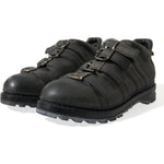 Dolce & Gabbana Black Leather Strap Men Ankle Boots Shoes MV5545-42.5